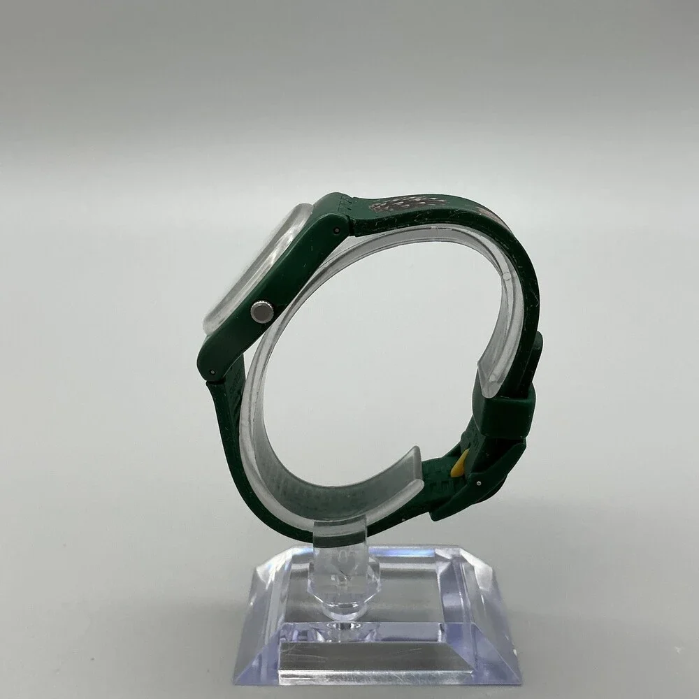 Swatch Pinezone Mens Watch 34mm Green Pinecone Plastic strap New battery